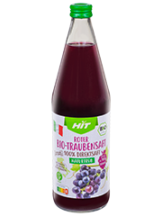 Verpackung Eigenmarke HIT Bio roter Traubensaft Verpackung Eigenmarke HIT Bio roter Traubensaft