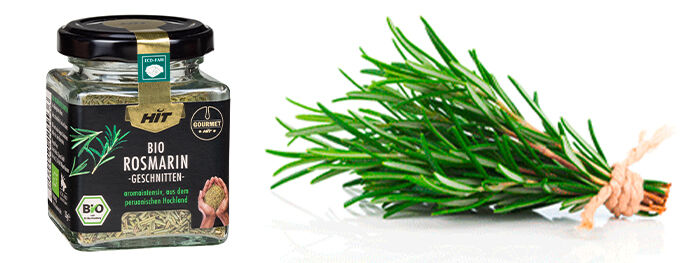 Gourmet HIT Gewürz Bio Rosmarin geschnitten im Glas Gourmet HIT Gewürz Bio Rosmarin geschnitten im Glas