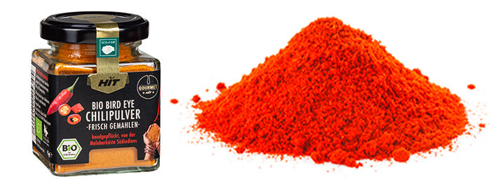 Gourmet HIT Gewürz Bio Chilipulver gemahlen im Glas Gourmet HIT Gewürz Bio Chilipulver gemahlen im Glas