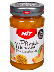 Verpackung HIT Fruchtaufstrich Pfirsich-Maracuja Verpackung HIT Fruchtaufstrich Pfirsich-Maracuja