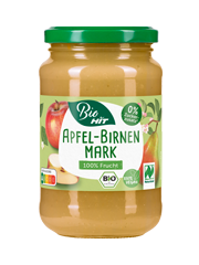 Verpackung Eigenmarke HIT Bio Apfel-Birnenmark